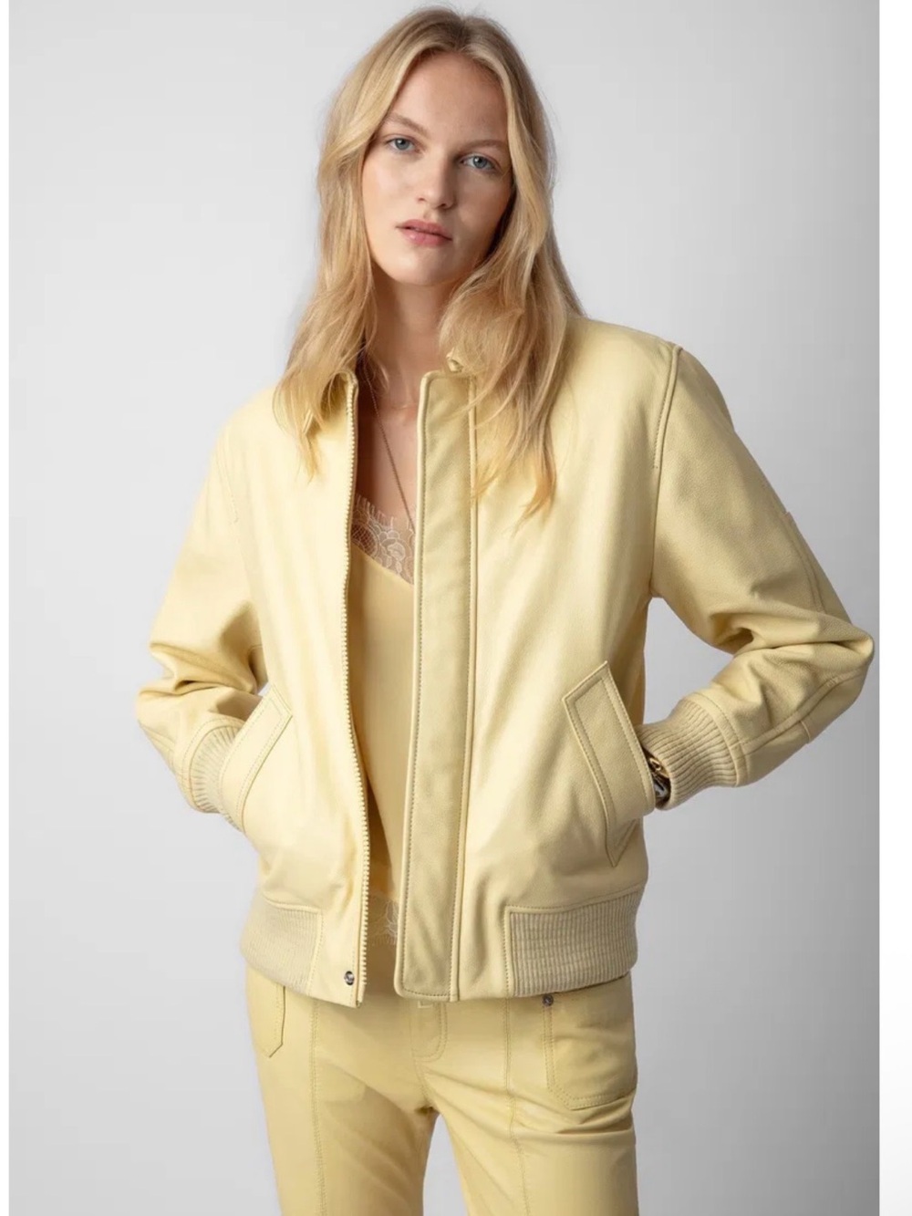 Zadig & Voltaire Kaia Leather Bomber Jacket NWT Size XS/S MSRP $898